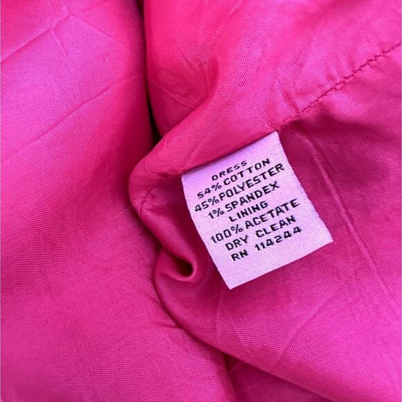 Eliza J New York Textured Woven Sheath Dress Bow Gold Button Pink S M? - Picture 6 of 9